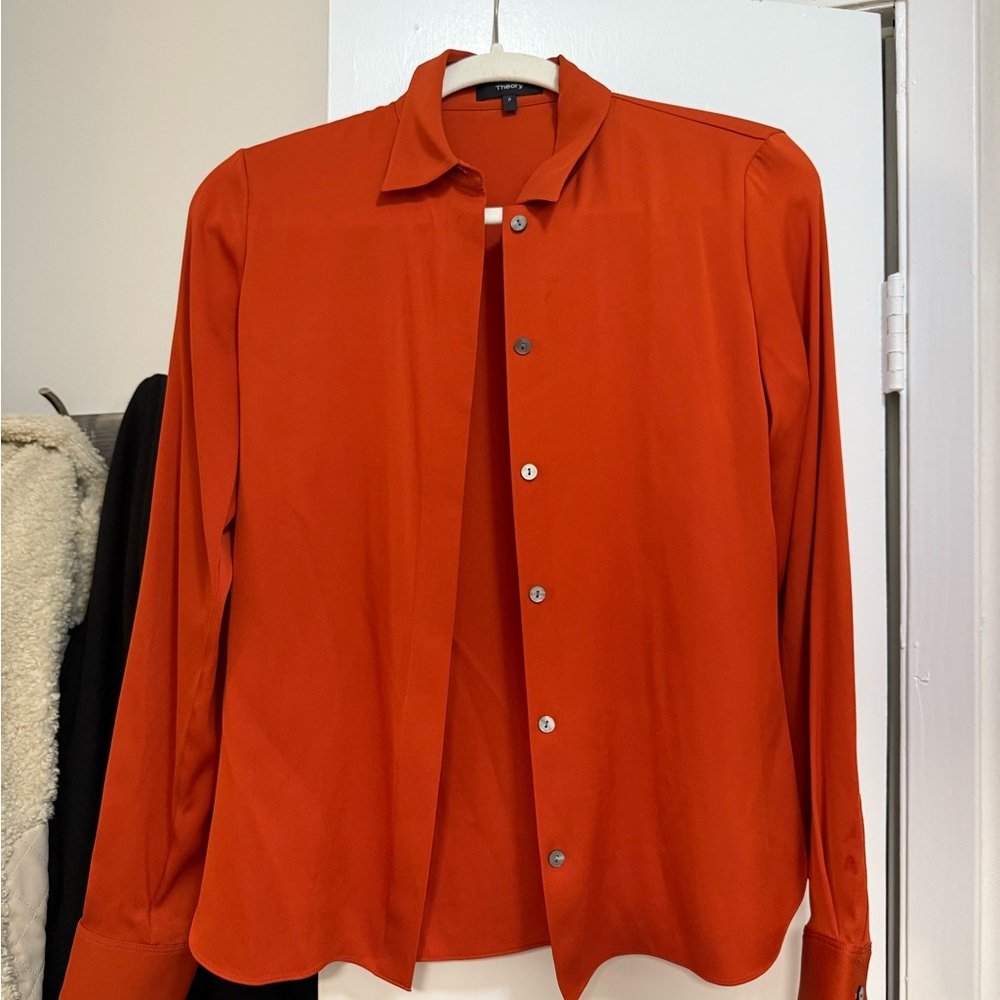 Theory Women's Button Down Shirt in Red